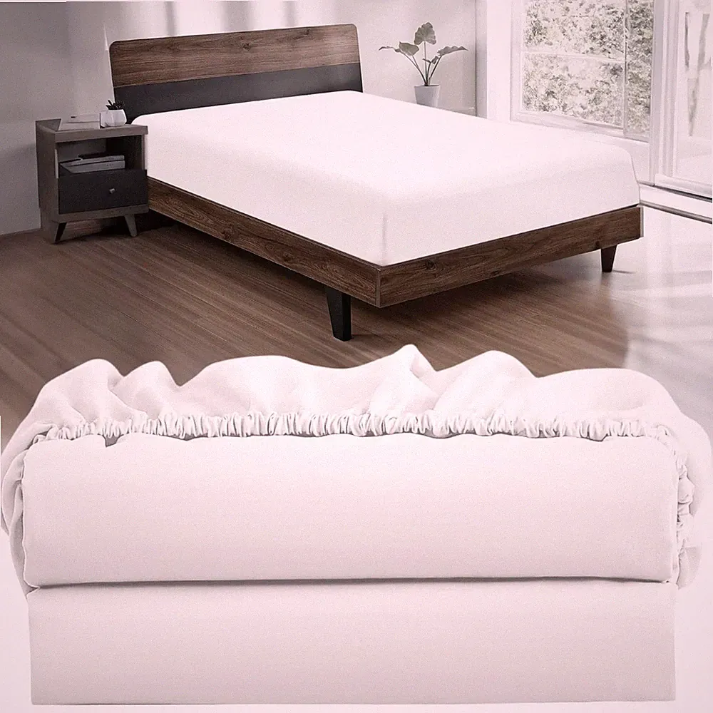 100% Cotton Jersey Twin-XL Fitted Sheets 2-Pack 15" Deep Pocket Hypoallergenic