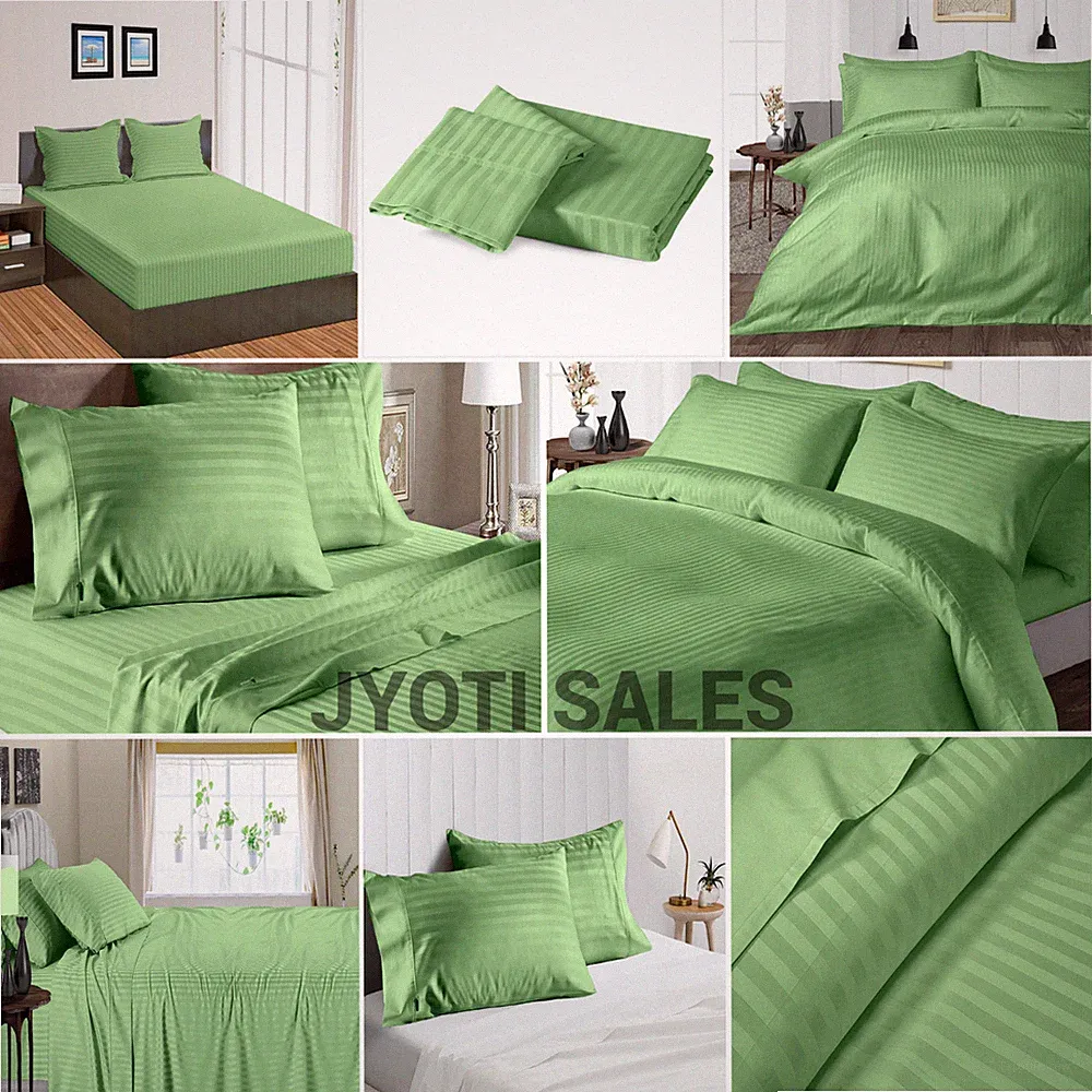 100% Egyptian Cotton 1000 Thread Count Moss Stripe Select Sheets OR Duvet Covers