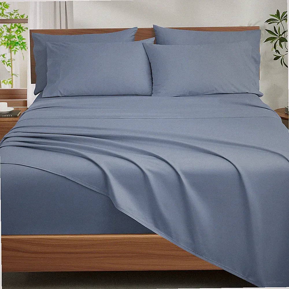 100% Egyptian Cotton Sheets King Size Set - 1200 Thread Count 6 PC 18" Deep P...