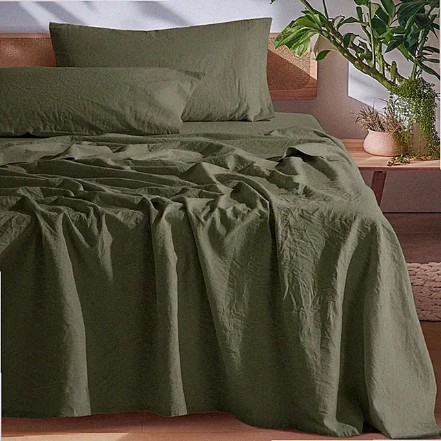 100% French Pure Linen Sheets, Breathable and Durable Linen King Size Sheets, An