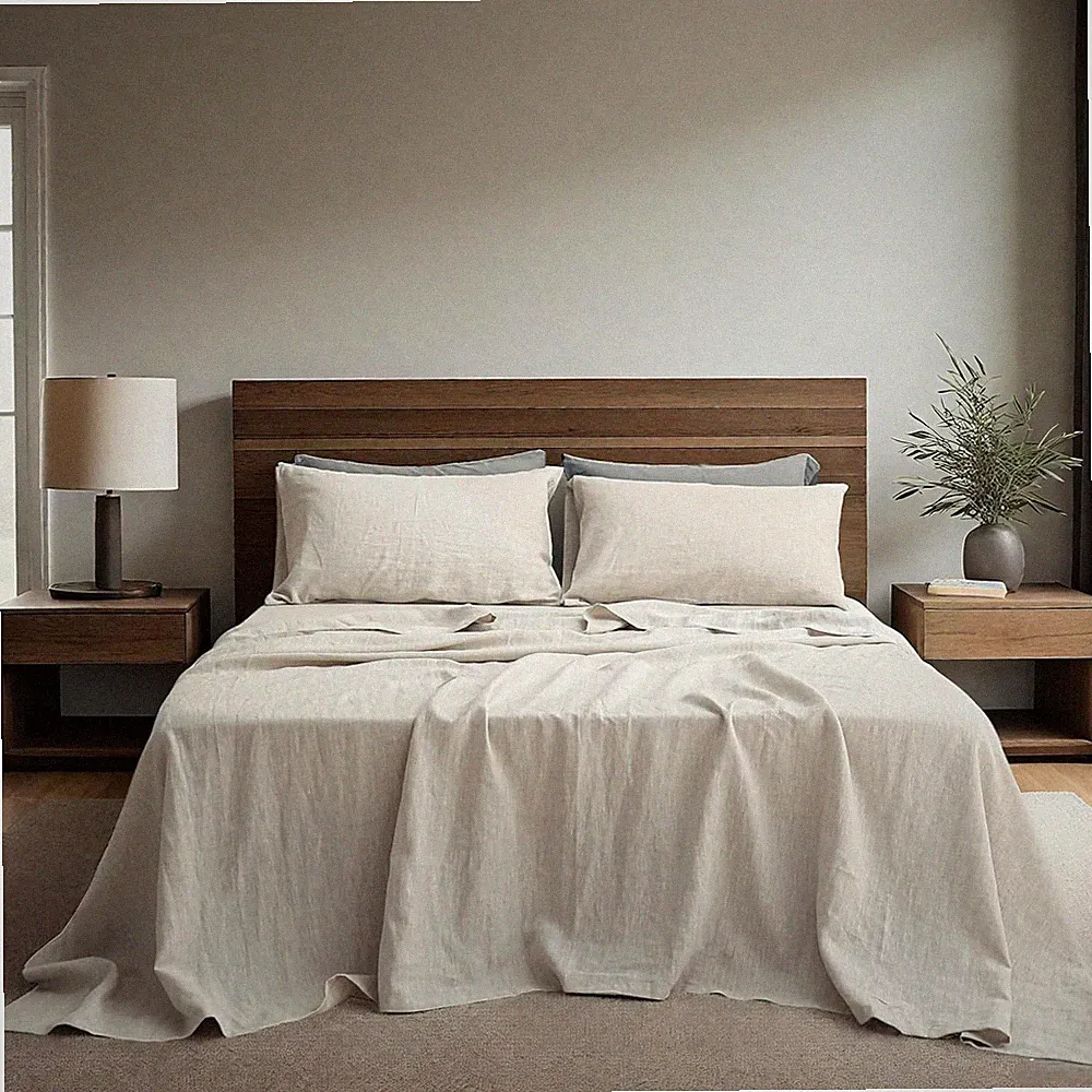 Linen bed sheets