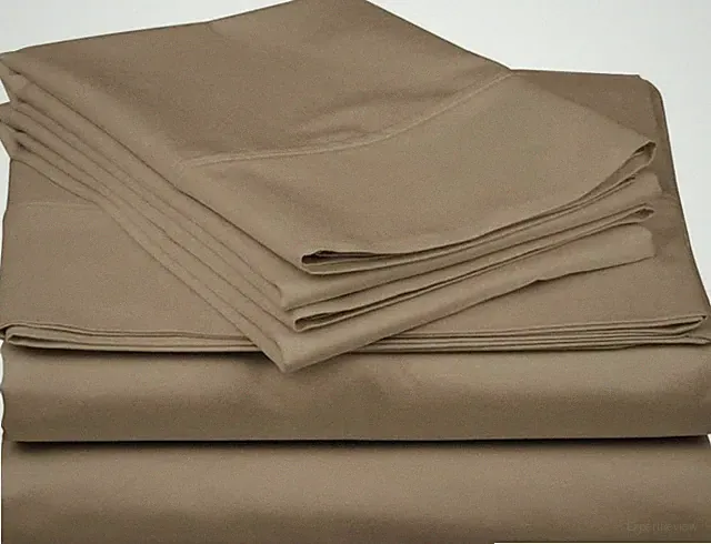1000TC Egyptian Cotton RV Camper & Bunk Sheet Set Taupe Solid All Sizes