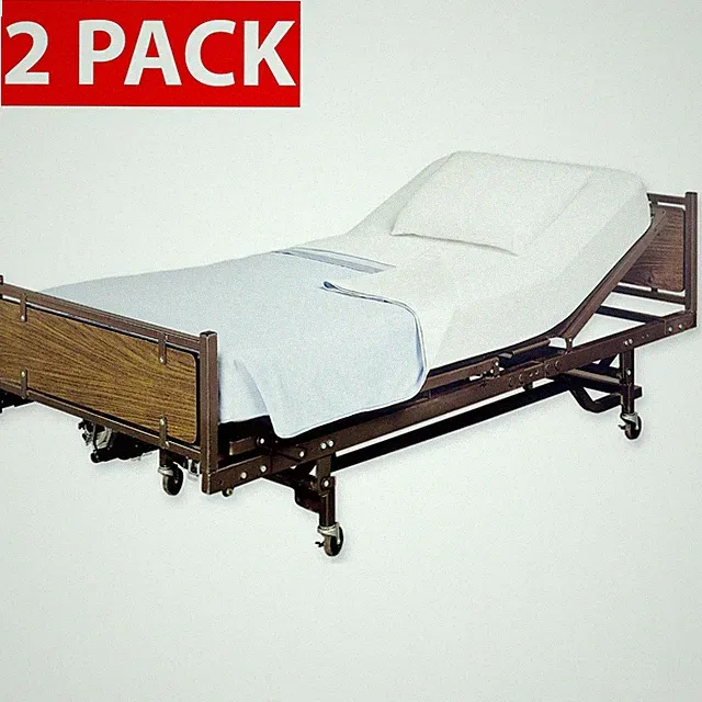 2 PACK - Fitted Hospital Bed Sheets, Soft Knitted Jersey Knit Sheet, 36"x84"x16"
