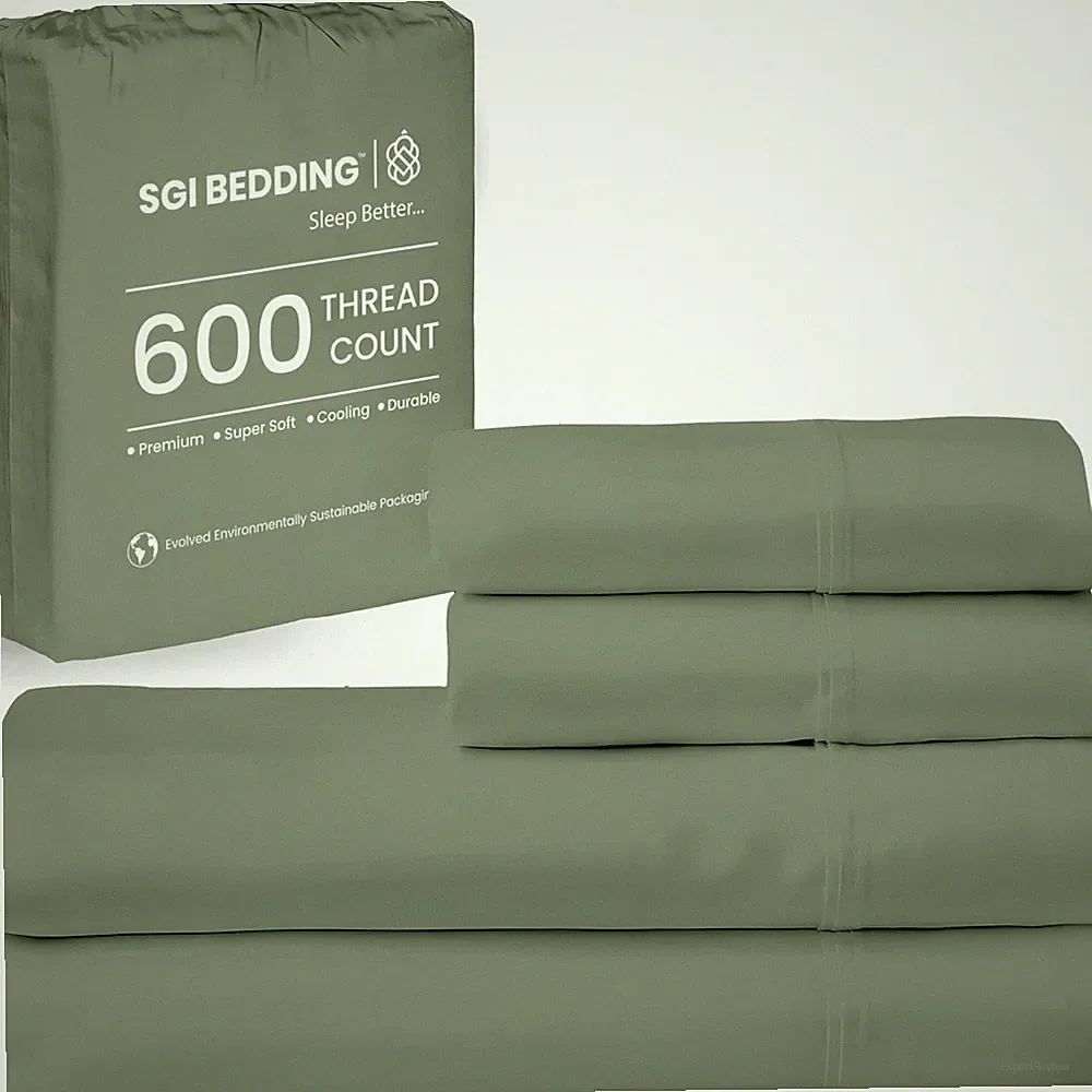 600 Thread Count 4 Piece 100% Egyptian Cotton King Size Sheets Set, 20" Deep...