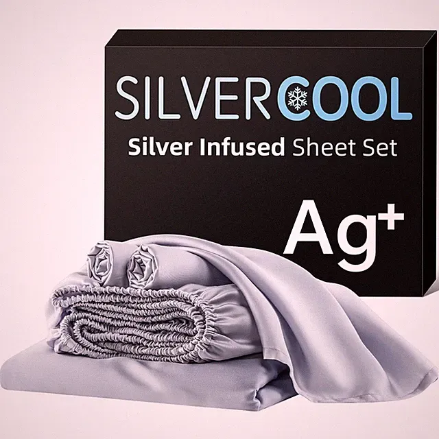 Bamboo Viscose & Silk Blended Silver Infused CK Bed Sheets, 10% Silver for Pe...