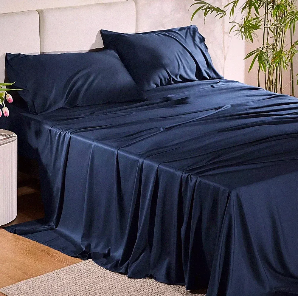 Bedsure King Size Sheet Set, Cooling Sheets King, Rayon Derived from Bamboo, Dee