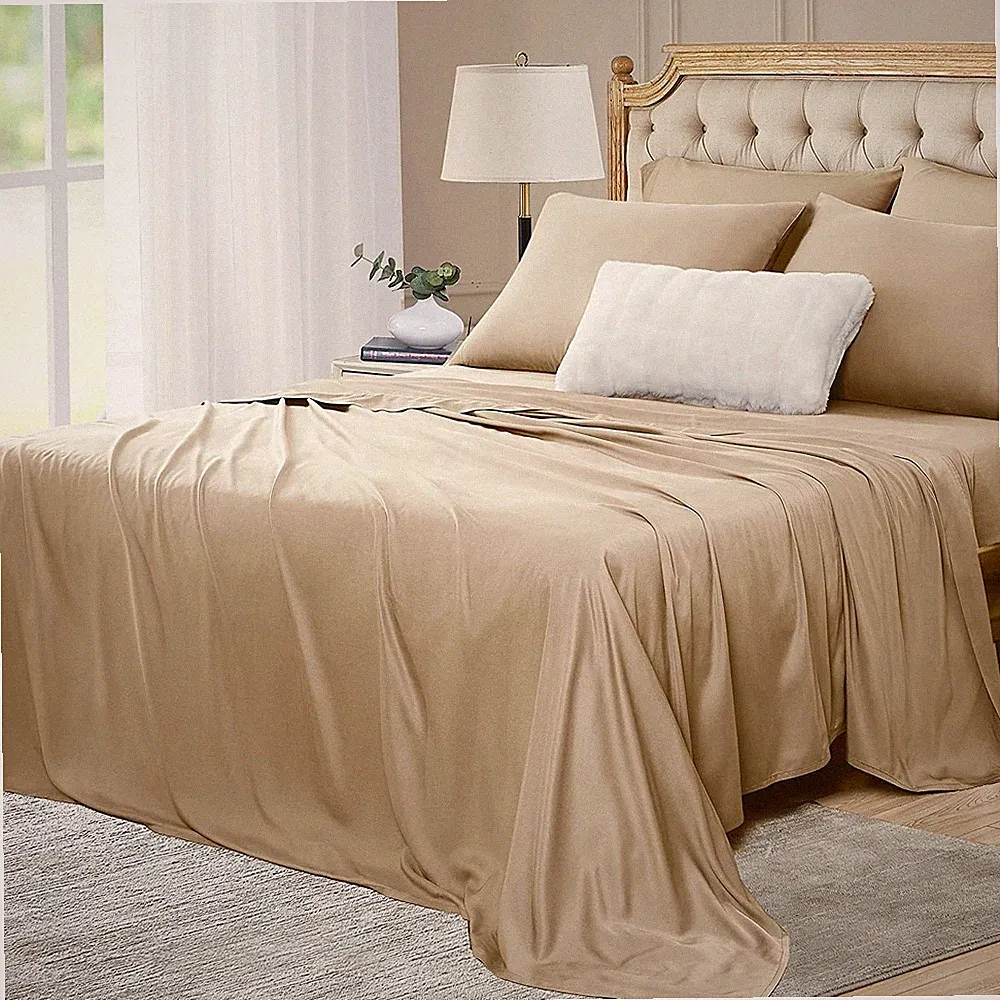 BEST BEDDING SET EgyptianCotton 600TC RV CAMPER & BUNK BED ALL SIZE BEIGE SOLID