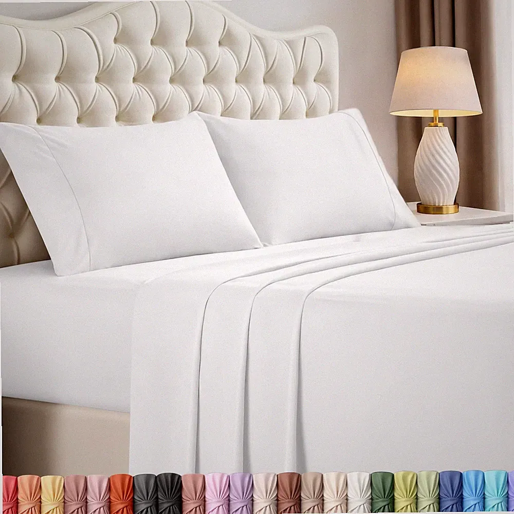 California King Sheet Set – 4 Piece Bed Sheets for Cal King Size Bed, Soft an...
