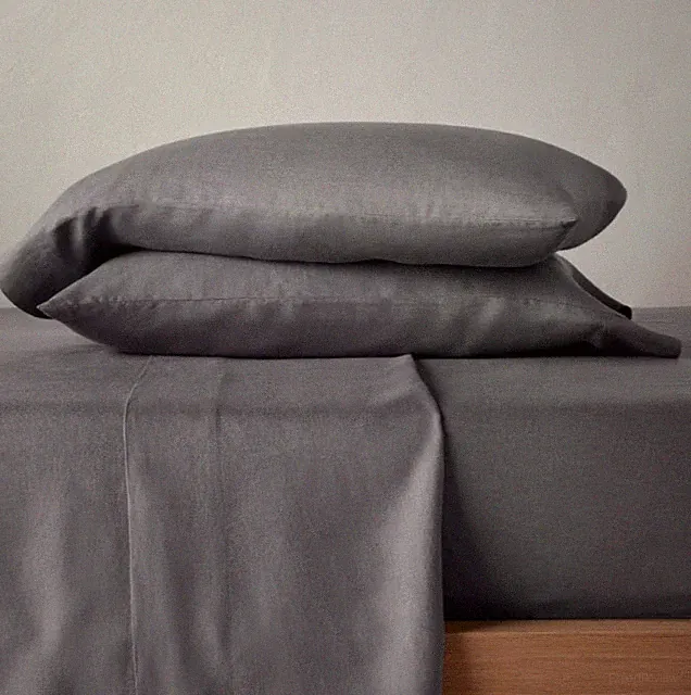 Casaluna 100% Washed Hemp Solid Sheet Set Metal Gray King Size