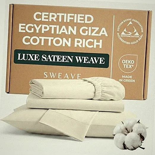 Certified Egyptian Cotton Sheets Optimally Blended with California King Ivory
