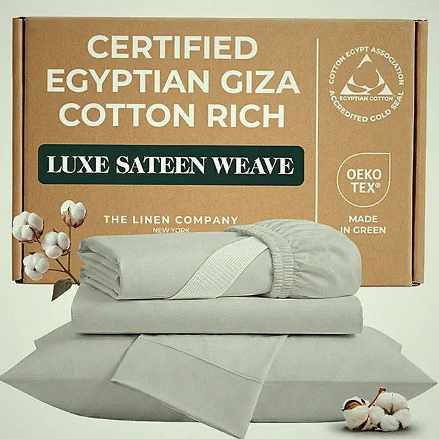 Certified Egyptian Cotton Sheets Optimally Blended with Long Staple Cotton -...