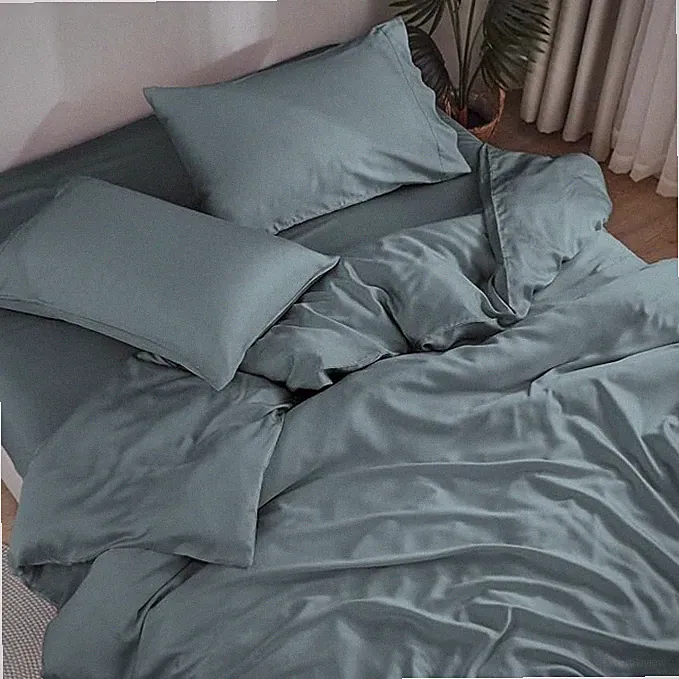 Cooling Bed Sheets CA King Set,100% Rayon Derived from Bamboo/Deep Pocket SAGE
