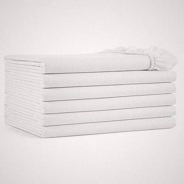 Cotton Sateen Fitted Bed Sheets (Packs of 6 and Cases of 24), White 300TC, Sizes