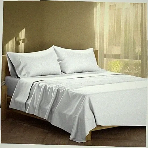 Cotton Sheets Size Set - 100% Cotton 500 Thread Count Sheet Set (4 Queen White