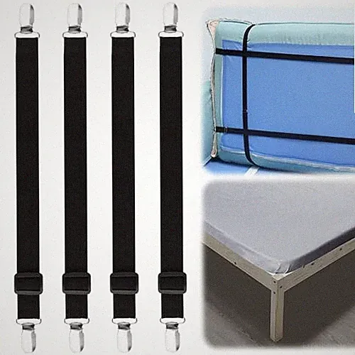 Couch Cover & Bed Sheet Straps, 4 Pack Adjustable（10-60"） Sofa Couch Cover