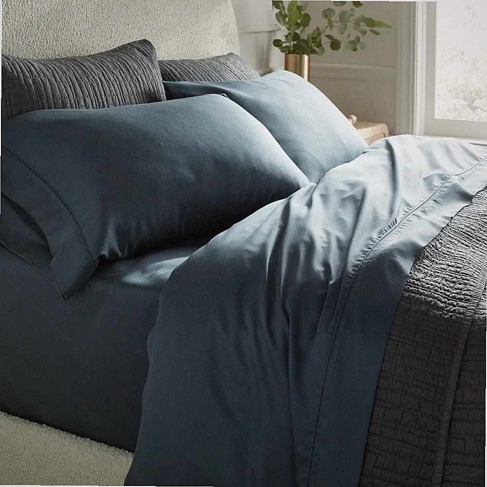 Full 320 Thread Count Cool TENCEL Lyocell Sheet Set Graphite - Threshold