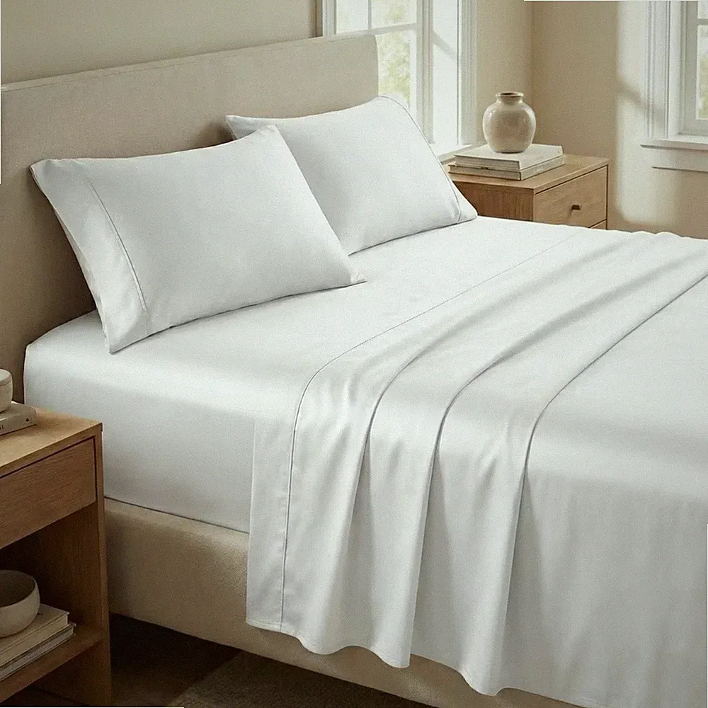 King Sheet Set 100% Cotton, 500TC Luxury Sateen Bedding, 16” Deep Pocket, Moi...