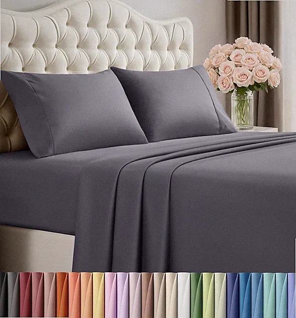 King Sheet Set – 4 Piece Bed Sheets for King Size Bed, Soft and Breathable Mi...