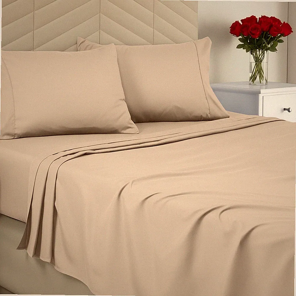 King Size 4 Piece Sheet Set - Brushed Microfiber - Soft Bed Sheets for King S...