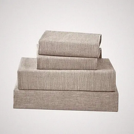Linen Sheets Size, Stonewashed Linen Cotton Blend Sheets with Slub King Beige