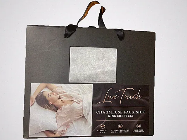 Lux Touch Charmeuse Faux Silk King 4 Piece Sheet Set