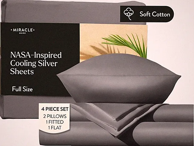 Luxe 300-Thread Count Cooling Bed Sheets - Silver Infused Full Size Set