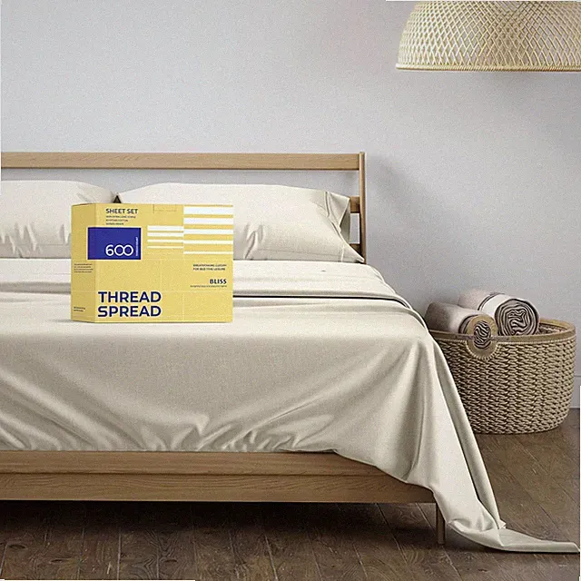 Luxury 100% Egyptian Cotton Full Size Sheets Set - 600 Thread Count, Ivory
