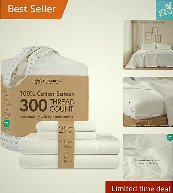 Luxury Cotton Queen Sheet Set - 4-Piece Cooling Bedding for Ultimate Comfort
