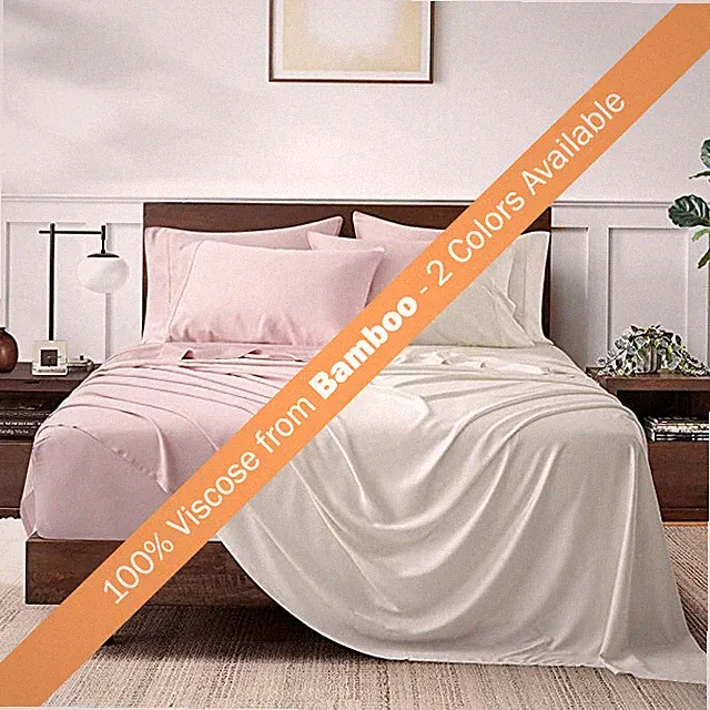 Premium 400 Thread Count Bamboo Sheet Set, 100% Viscose from Bamboo