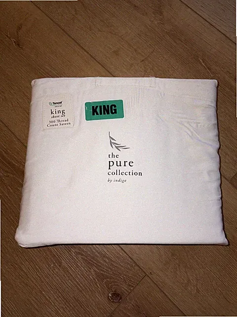 Pure Collection Indigo King Size Sheets – 300 Count Cotton Sateen & TENCEL