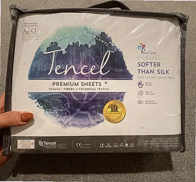 Purecare Elements 100% Tencel Lyocell Fibers Queen Sheets, White, 4 Piece Set