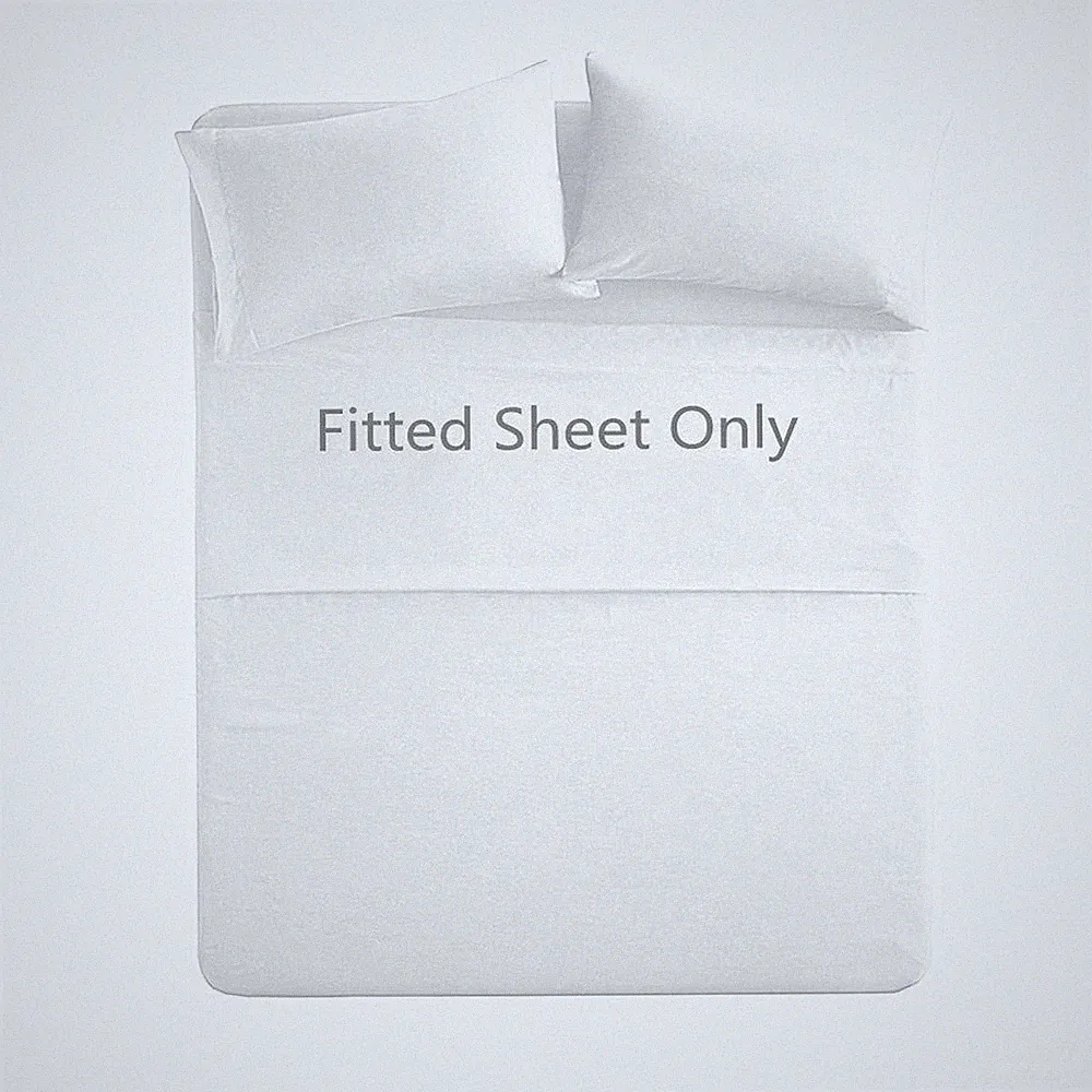 Queen Size Premium Cotton Fitted Sheet Only - 300 Thread Count Queen, White