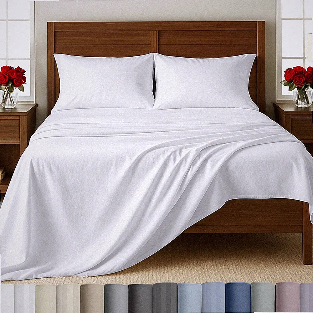 Queen Size Sheet Set - 500 Thread Count Sateen, 100% Cotton Sheets, Deep Pock...