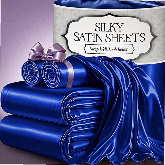 Satin Bed Sheets - 4 Piece Luxury Silky King Size Bedding Set