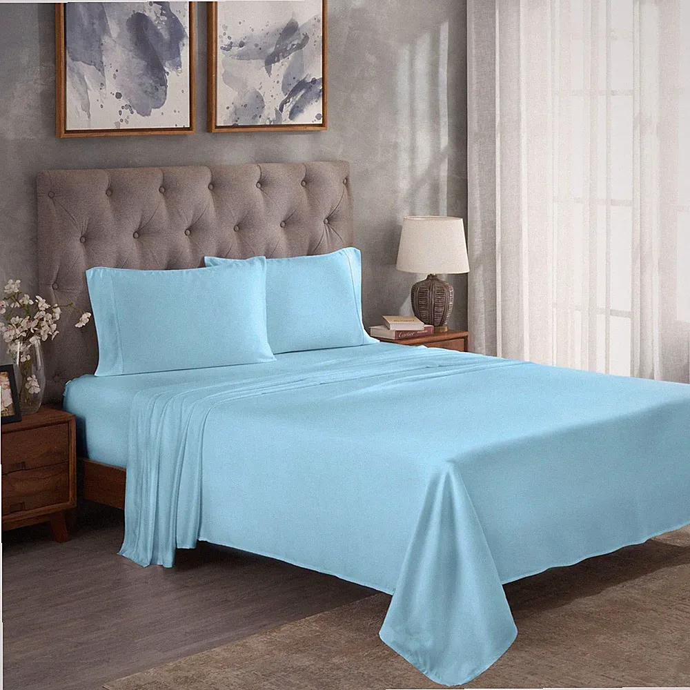 Soft Cool Beechwood Modal King Bed Sheet Set - Light Blue, Extra Deep Pocket