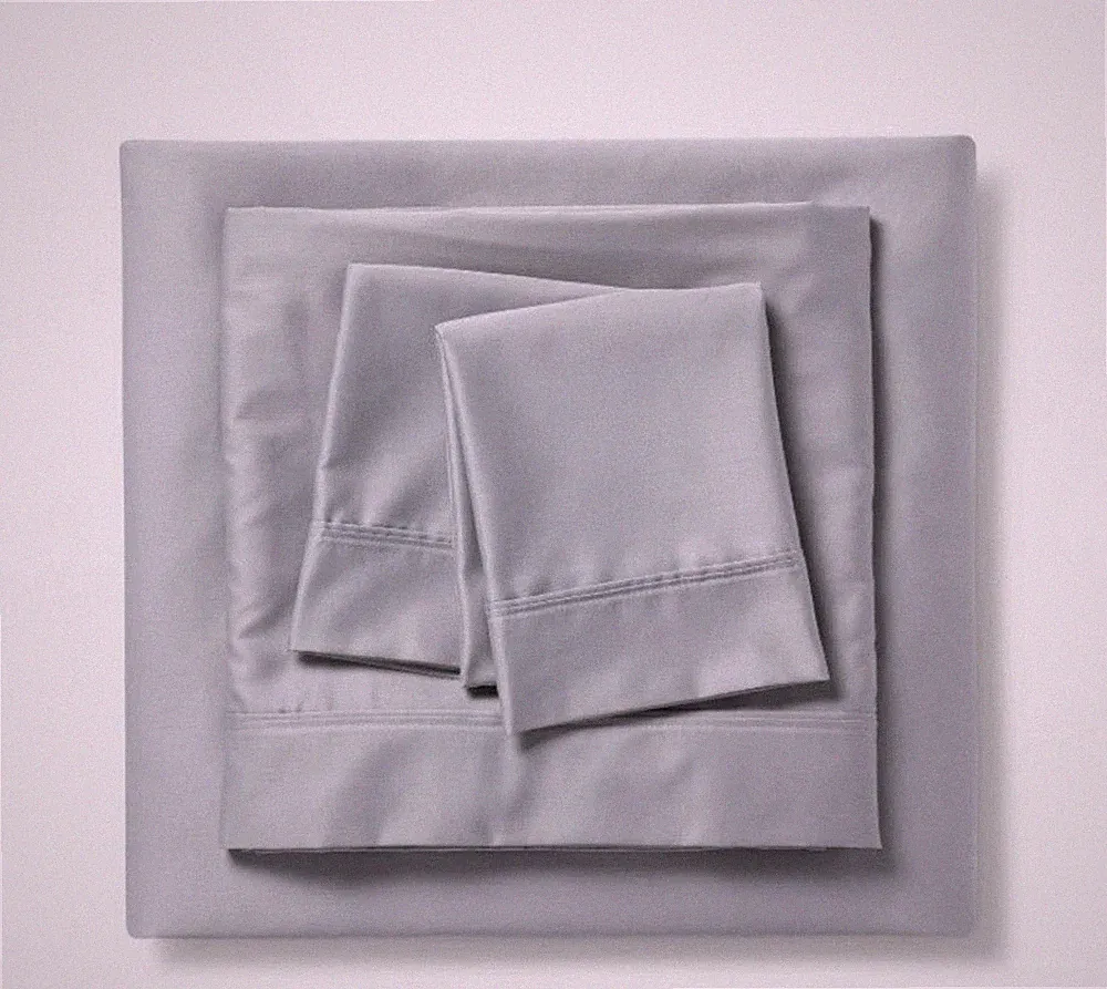 Threshold 500 Thread Count Tri-Ease FULL Gray Sheet Set Flat Fitted 2Pillowcases