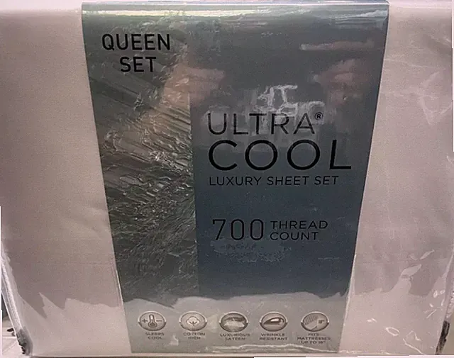 ULTRA COOL LUXURY 4 PIECE QUEEN SIZE SHEET SET 700 THREAD COUNT COLOR WHITE NEW