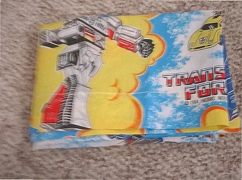 Vintage Transformers Twin Bed Flat and Fitted Sheets Dated 1984